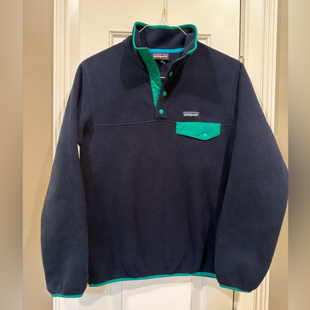 Patagonia Dark Blue and Teal Fleece Pullover
